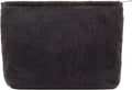PAZIMIIK Makeup Bag Large Zipper Corduroy Make Up Pouch for Purse Travel Canvas Cosmetic Organizer for Women Brush Storage,Black