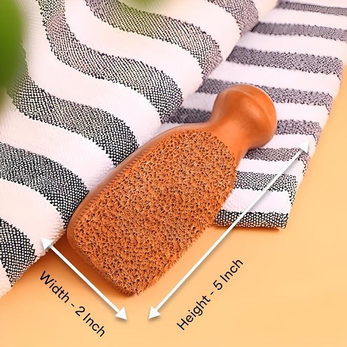 Pumice Stone for Feet - 2-Sided Terra Cotta Foot Scrubber, Professional Exfoliating Clay Stone for Feet Hands Body Care - Pumice Stone for Feet Callus Remover, Brown