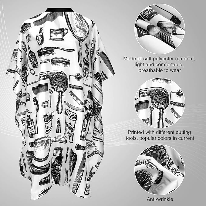 SATINIOR 4 Pcs Cape for Hair Cutting Waterproof Stylist Cape for Salon Coloring Hair, Strings & Adjustable Snap Closure
