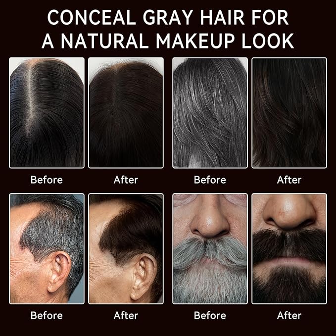 Gray Hair Color Stick, Portable Touch-Up Pen, Hair Color Comb For Men & Women, Instant Coverage for White Hair & Beard, Quick-Dry & Non-Fading
