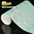 Shelf Liners for Kitchen Cabinets Non Adhesive Drawer Liner 17in x 20FT Light Green Quatrefoil Thickened Shelf Liner Strong Non-Slip Easy to Clean for Tool Box Refrigerator with Knife and Tape Measure