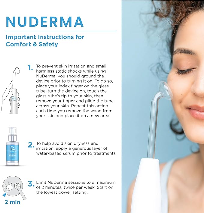 Pure Daily Care NuDerma Clinical Portable Skin Therapy Wand, Machine with 6 Fusion Neon + Argon Wands – Anti Aging - Clarifying - Skin Tightening & Radiance - Wrinkle Reducing (Pack of 2)
