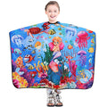 DOKKIA Barber Hair Cutting Cape Kids Children Toddler Boys Girls Hairdressing Salon Styling Cloth Apron Cover Gown (Sea World Mermaid/40×50")