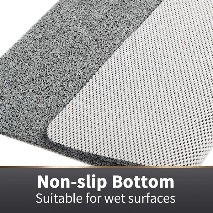 Asvin Soft Textured Bath, Shower, Tub Mat, 35x16 Inch, Phthalate Free, Non Slip Comfort Bathtub Mats with Drain, PVC Loofah Bathroom Mats for Wet Areas, Quick Drying
