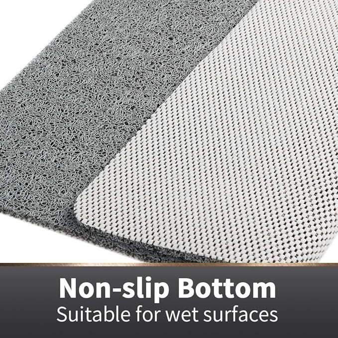 Asvin Soft Textured Bath, Shower, Tub Mat, 47x16 Inch, Phthalate Free, Non Slip Comfort Bathtub Mats with Drain, PVC Loofah Bathroom Mats for Wet Areas, Quick Drying