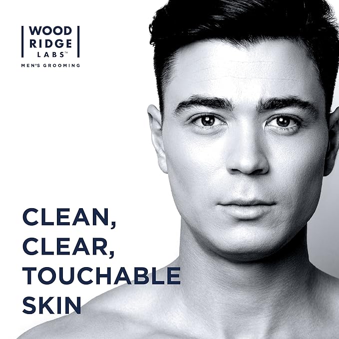 Woodridge Labs Men's Grooming Caffeine & Charcoal Daily Face Scrub - Exfoliate Moisturize & Cleanse | Eliminate Oils & Impurities | Gentle for Sensitive Skin, Paraben Free (6 oz)