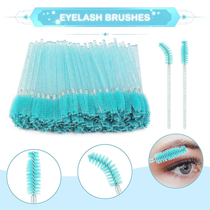 175 Pieces Lash Packaging Wholesale, Include 30 Empty Eyelashes Packaging Box, 30 False Lash Trays, 15 Eyelash Tweezers and 100 Eyelash Brush Mascara Wands Disposable (Green)