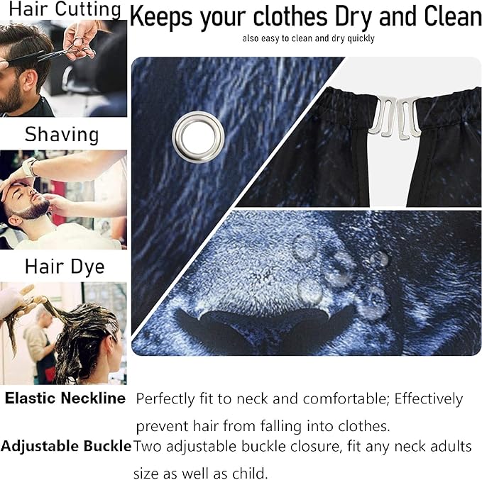 visesunny Professional Barber Cape Polyester Hair Cutting Salon Cape Apron Anti-Static Beard Bib