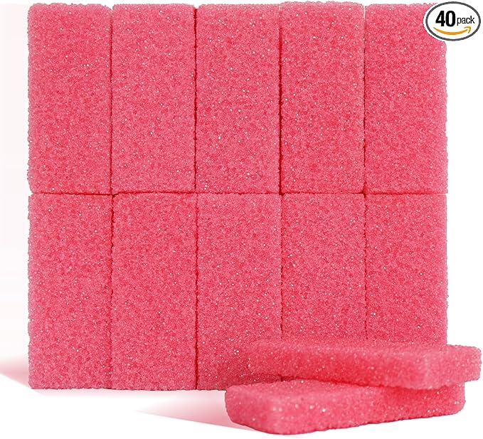 NOVAL Pumice Stone for Feet Scrubber Dead Skin Disposable Foot Pumice Foot Callus Remover Pedicure Tools Pink Pumice Sponge Nail Salon Home Use,40 PCS