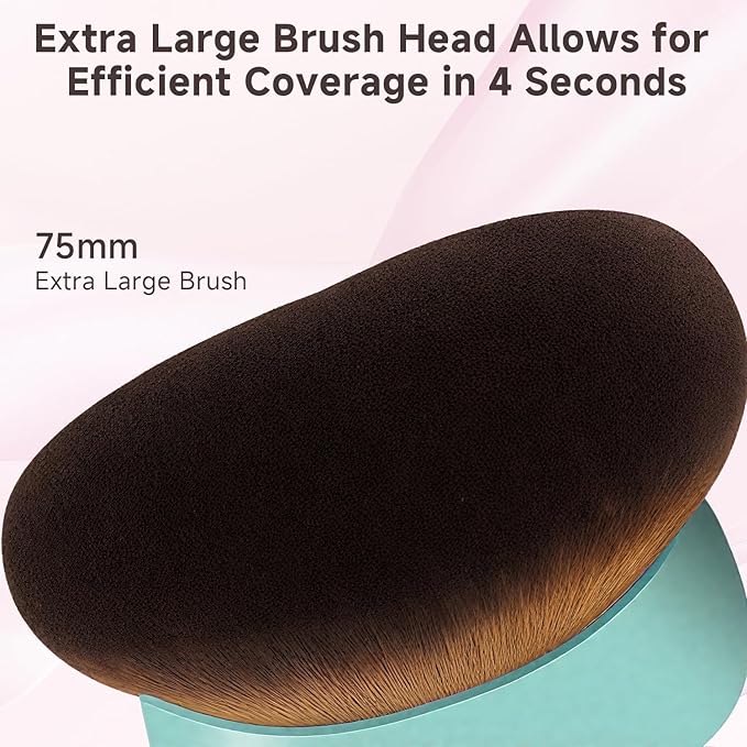 Makeup Blend & Blur Extra Large Body Brush for Self Tanner,Leg Makeup & Bronzer Self Tan Applicator, Powder, Foundation, Blusher, Bronzer，Massager for Face Gift box (Beige)