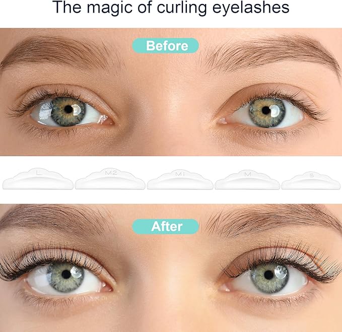 Maitys 20 Pieces Lash Lift Pads Rods Silicone Eyelash Perming Curler and 30 Pieces Y Shape Eyelash Brush, Silicone Perming Curler Makeup Tools, Reusable Lash Lifting Pads(Clear)
