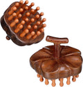 Wooden Scalp Massager Comb for Promote Hair Growth, Natural Wooden Hair Brush Portable Handheld Head Gua Sha Brush Round Anti-Static Head Massage Tool for Men Women Spa