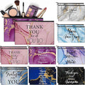 Yahenda 16 Pcs Canvas Makeup Bags Bulk for Women Inspirational Cosmetic Zipper Pencil Pouch Travel Toiletry Bag for Birthday Mother's Day Nurse Gifts(Marble)