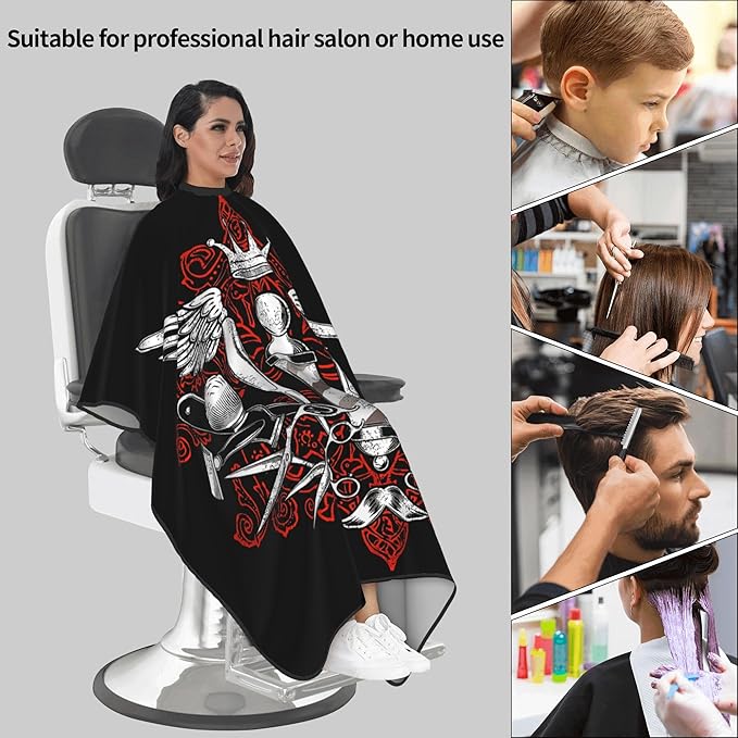Adult Barber Cape, Professional Salon Haircut Capes, Haircut Kit Hairdressing Apron for Home Salon Barbershop