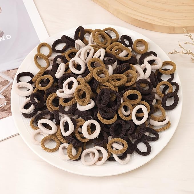 CÉLLOT Mini Hair Ties for Girls Toddlers and Infants, 300PCS Tiny No Damage Ponytail Holders and Seamless Hair Elastics Bands - Diameter 0.8 Inch
