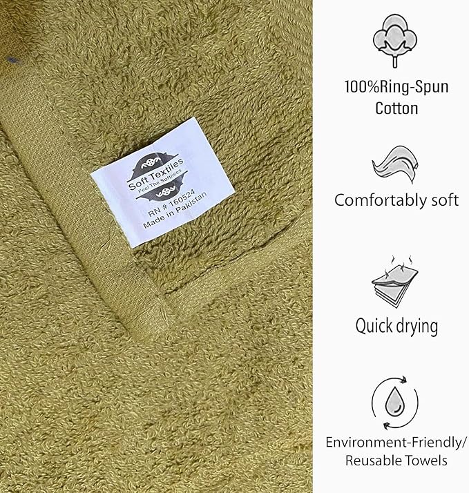 Beige Salon Towels - 16 x 27 Inch Soft Cotton Hand Towels for Hair Stylists, Barbers & Spas - Quick Dry, Durable Towel for Facial, Pedicure, Manicure & Massage Use - Pack of 12