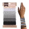 20 PCS Boho Hair Ties - 4 Styles for Ponytail Holders, No-Damage Grey Bracelets for Thick or Thin Hair