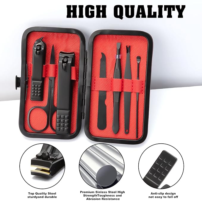 NZKNP Manicure Set Gifts for Men Christmas Stocking Stuffers Gifts for Dad Husband Teen Boys Grooming Tools Kit Santa Claus Xmas Under 10 Dollars Womens Gift
