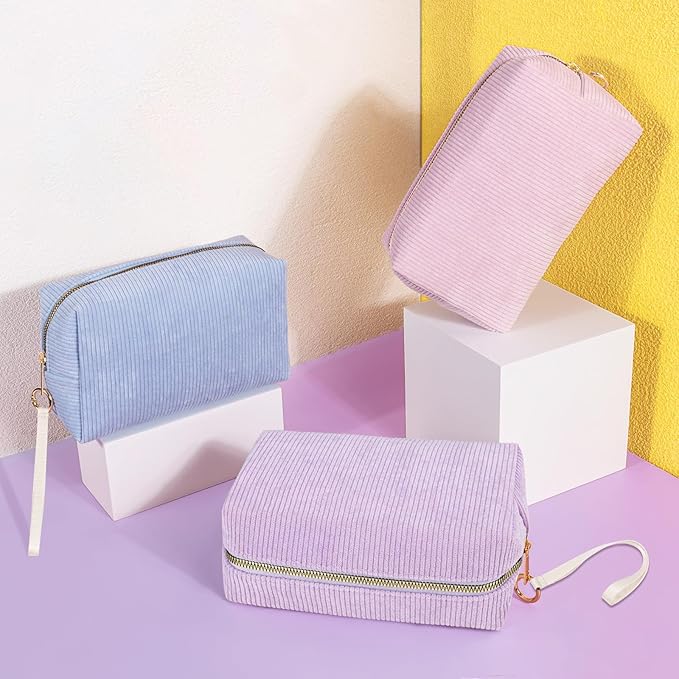 Tampon Holder for Purse, Corduroy Period Bag Sanitary Napkin Storage Bag for Girls Womens, Portable Feminine Emergency Pad Period Pouch(Light Blue)