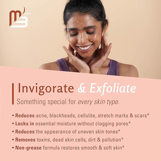 Himalayan Salt Scrub, Face, Foot, and Body Exfoliator with Collagen and Stem Cells Exfoliating Scrub for Toning, Cellulite, and Skin Care by M3 (Pack of 2)