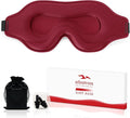 Sleep Eye Mask for Men Women, Lash Extensions 3D Sleeping Mask, Travel Blackout Night Blindfold Eye Shade Cover with Adjustable Strap (Red-3D)