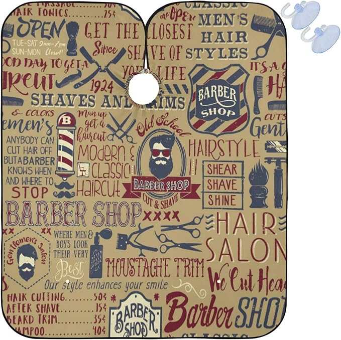 visesunny Professional Barber Cape Polyester Hair Cutting Salon Cape Apron Anti-Static Beard Bib Grooming Apron