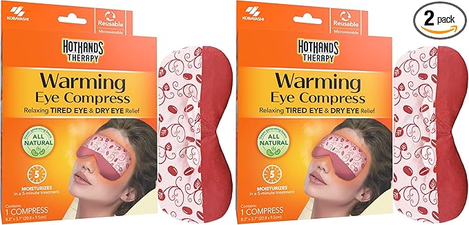 HotHands Steam Therapy Unscented Reusable Eye Pillow, Red, One Size (Pack of 2)