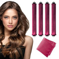 Heatless Curls Overnight with Satin Head Scarf, Velvet Hair Rollers for Blowout Look, No Heat Curling Rod for Long Thick Hair, Soft Sleep In Flexi Rods