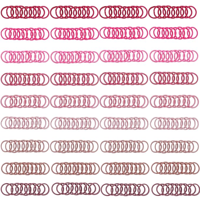 CÉLLOT 360PCS Small Hair Ties,No Crease Pinky Baby Hair Ties,2cm in Diameter Rubber Elastic Hair Ponytail Holder Hair Accessories for Baby Girls Toddlers Kids