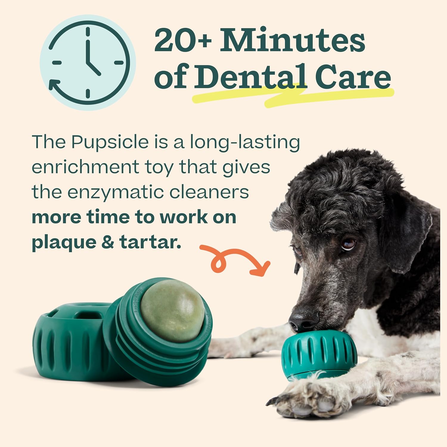 WOOF Dental Kit- Includes Pupsicle Dog Toy, Treat Tray, Shaker Bottle, Chicken Pupsicle Pops, and Dog Teeth Cleaning Powder - Supports Oral Health for Dogs - Small