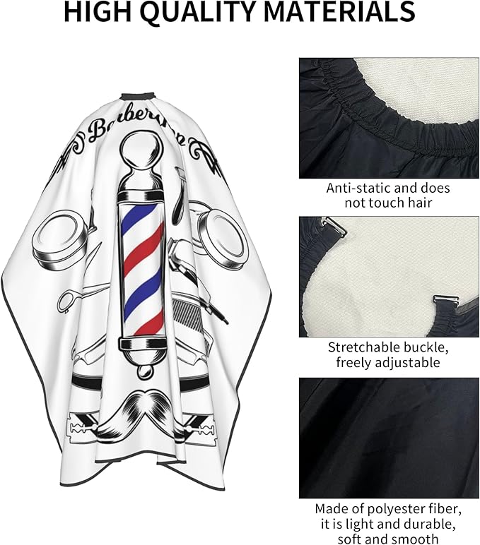 Adult Barber Cape, Professional Salon Haircut Capes, Haircut Kit Hairdressing Apron for Home Salon Barbershop