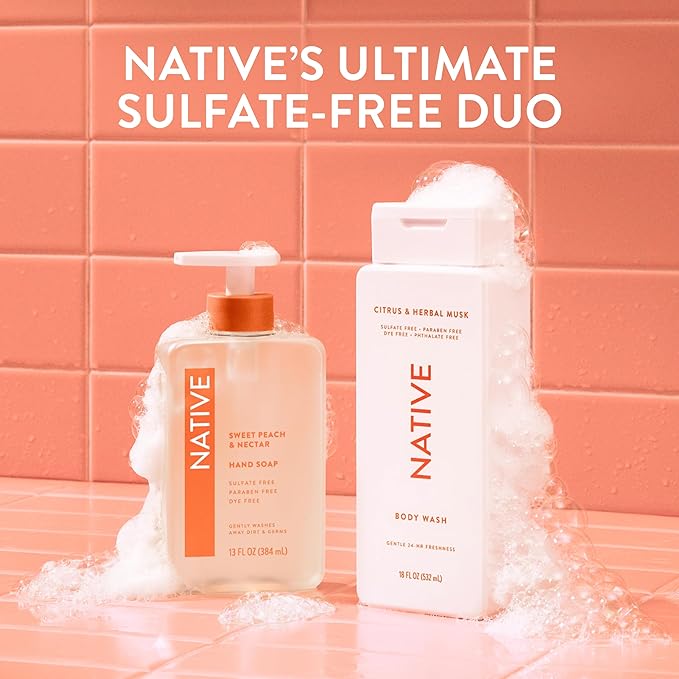 Native Body Wash Contains Naturally Derived Ingredients | For Women & Men, Sulfate, Paraben, & Dye Free Leaving Skin Soft and Hydrated | Citrus & Herbal Musk 18 oz