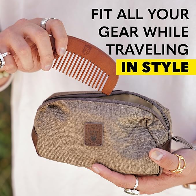 The Beard Club Stylish Travel Toiletry Bag for Men: Durable, Lightweight & Room Toiletry Travel Bag for Grooming Essentials, Shaving Kit, Shower & Bathroom Accessories