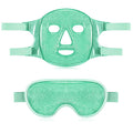 Geyoga Gel Ice Face Eye Mask Cooling Face Eye Masks for Reducing Puffiness, Dark Circles, Redness, Pain Relief, Migraine, Stress, Hot/Cold Pack Compress with Soft Plush Backing(Green)