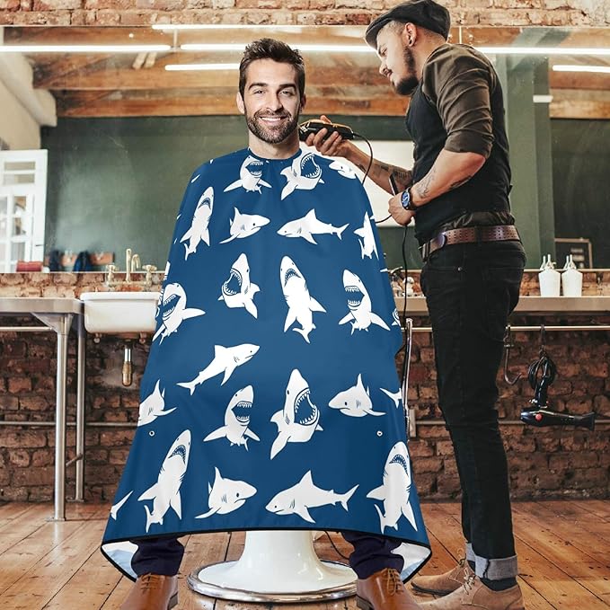 visesunny Professional Barber Cape Polyester Hair Cutting Clippings Catcher Grooming Cape Apron for Shaving Trimming For Men