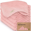 6-Pack Baby Washcloths – Soft Absorbent Viscose from Bamboo Washcloths for Face, Body, Baby Towels for Newborn, Kids, Toddlers, Infant, Gentle on Sensitive Skin, 10x10 Reusable Face Towels(Rosy)