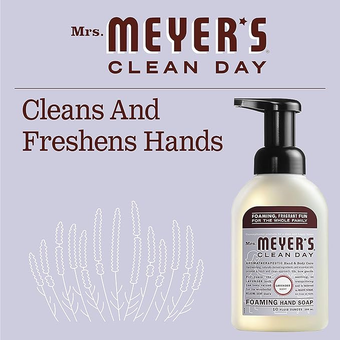 Mrs. MEYER'S Clean Day Foaming Hand Soap, Lavender Scent, 10 Fl oz (Pack of 2)
