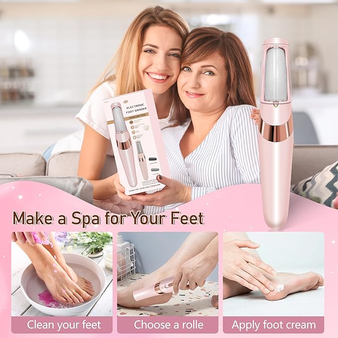 Callus Remover for Feet，Electric Foot Callus Remover with 2 Rollers 2 Speed,16 in1 Rechargeable Foot File Pedicure Kits for Dead Hard Cracked Dry Skin
