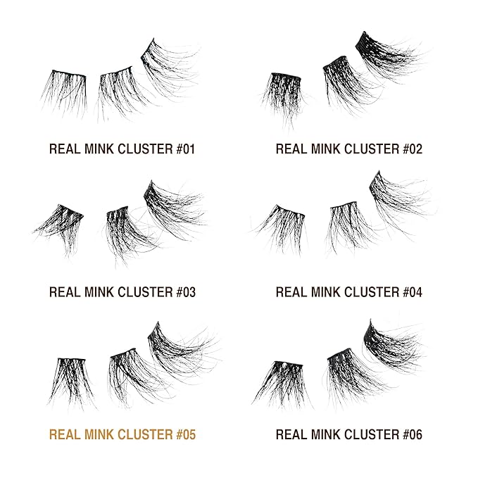 i•ENVY Extended Real Mink Lash Clusters Lashes DIY Salon Lash Extension Apply Underneath Natural Lashes for Perfect Lash Extension Effect, False Eyelashes Reusable