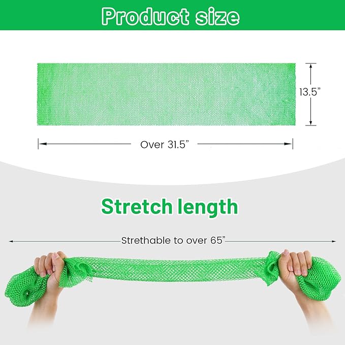 African Net Sponge, Authentic Exfoliating Body Scrubber for Bath and Shower, Multiple Textures with Gentle Deep Exfoliating and Rich Lather for All Skins (Green)