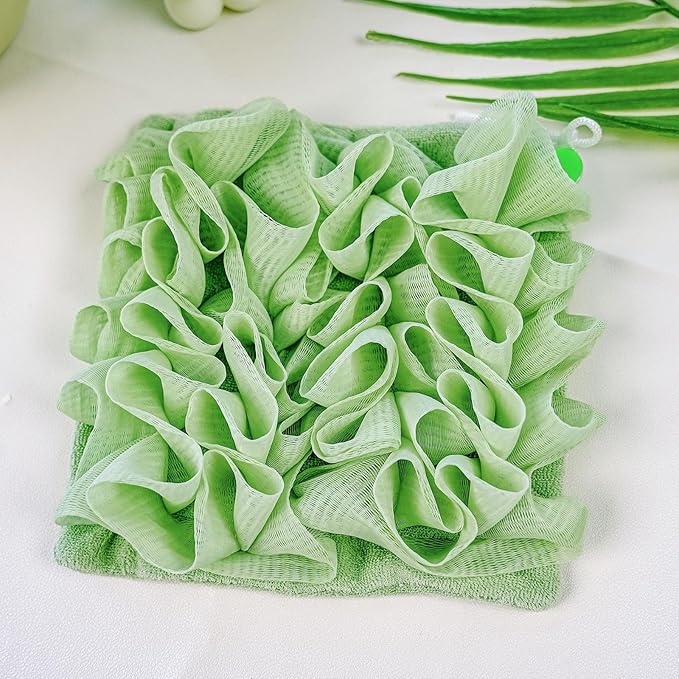 Bath Pouf Soap Holder Sponge Loofah Sponge for Smooth Skin Gentle Lathering Cleansing Shower Pouf with Soap Slot