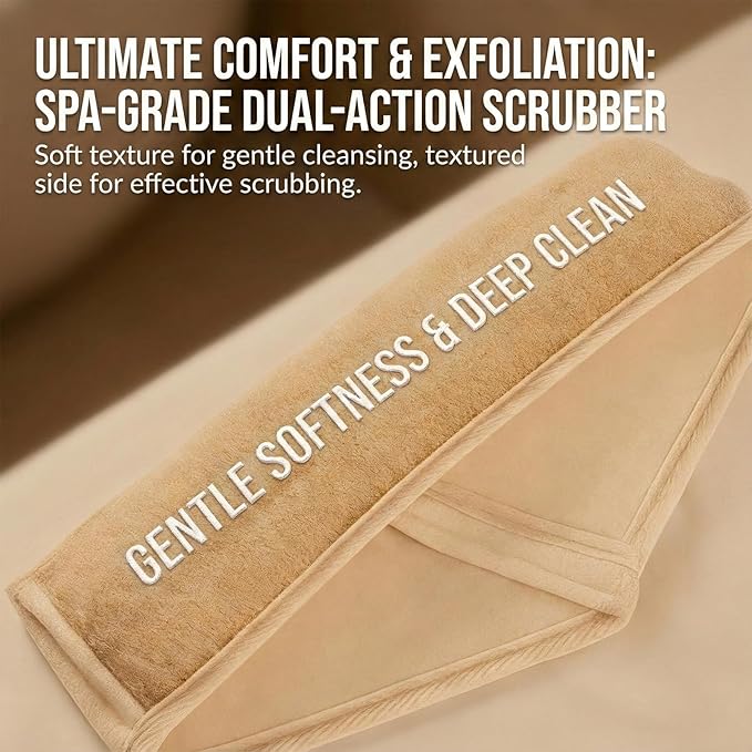 Natural Loofah Back Scrubber for Shower for Men and Women, Exfoliating Loofah Sponge with Soap Saver, 4-pcs