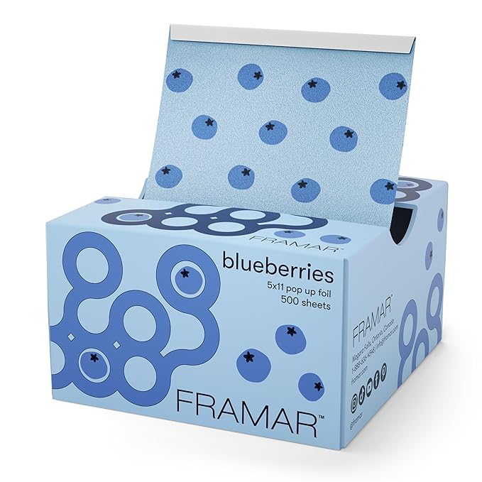 FRAMAR Blueberry Hair Foil – Hair Foils For Highlighting, Pop Up Foil For Hair Highlighting, Salon Foils For Hair Highlighting Kit, Long Hair Foils For Bleach, Salon Foils For Hair Stylist – 500