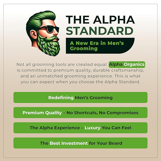 Premium Handmade 4.5" Boar Bristle Beard Brush for Men – Natural Walnut Wood & Non-Slip Rubber Grip – Men’s Grooming Brush for Short, Medium & Long Beards – Mustache & Beard Care Tool – Alpha Organics