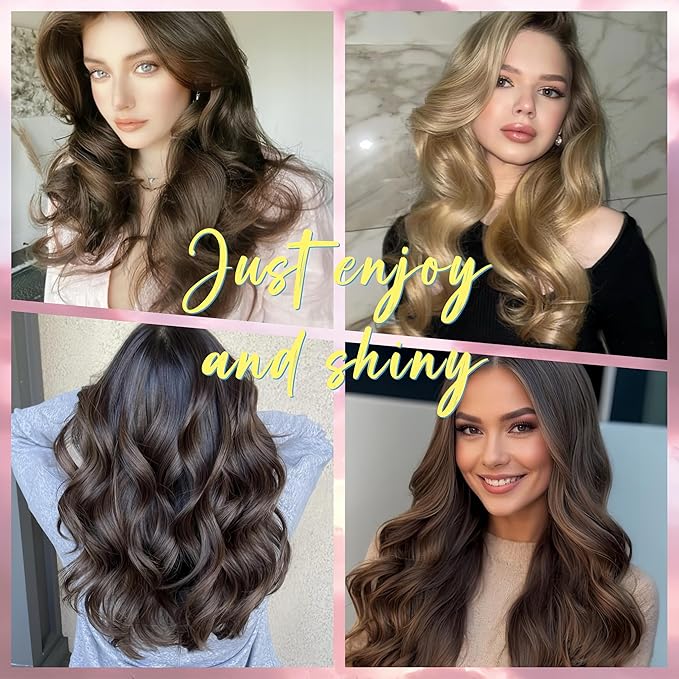 Serenade Satin Heatless Curls Overnight for Long Hair, Heatless Hair curler for Women and Girls, No Heat Curling Rods with Satin Scrunchies and Clip, Black