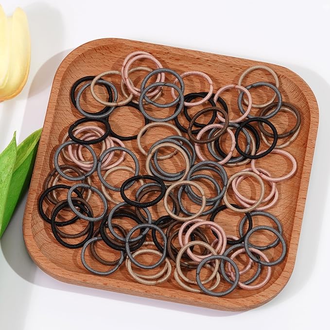 CÉLLOT 360PCS Brown Baby Hair Ties, 2cm in Diameter No Crease Finger Rubber Hair Elastics,Small Thin Hair Ponytail Holders Hair Accessories for Baby Girls Toddlers Kids