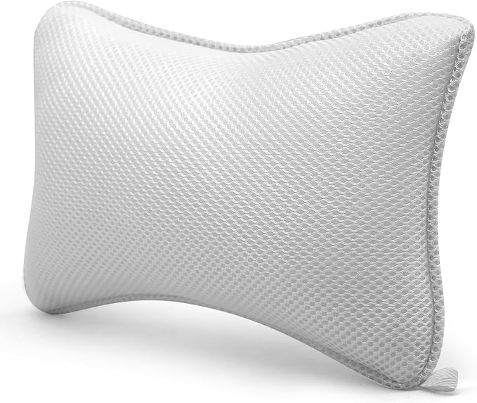 SereneLife Bath Pillow - Comfortable Tub Pillow with 4D Mesh & Suction Cups | Quick-Drying, Breathable & Thick Cushioned, Fits Standard Tubs, Supports Neck & Spine, Works with SereneLife Massage Mats