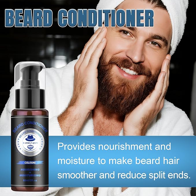 XIKEZAN Boyfriend Birthday Gifts, Beard Grooming Kit with Cologne Beard Shampoo, Oil, Balm, Conditioner, Brush,Comb,Unique Valentines Fathers Christmas Stocking Stuffers Gifts for Men Him Husband