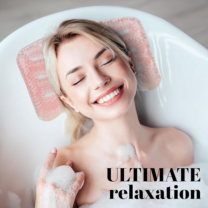 Expressions Spa Pillow with Glitter Gel - 1pc Cooling Spa Pillow for Bathtub and Hot Tub Relaxation | Luxury Bath Products & Spa Accessories for Women