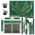 KEYYOU Lash Extension Kit 144pcs Thick Super Soft Lash Clusters,10-18mm D Curl Individual Lashes Kit with Bond and Seal Applicator and Brush Remover Easy to DIY at Home（PC03Kit-D-10-18MIX）